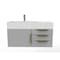 Castello Usa Amazon 36" Wall Mounted Gray Vanity With White Top And Gold Handles CB-MC-36G-GLD-2056L-WH - alternate 1